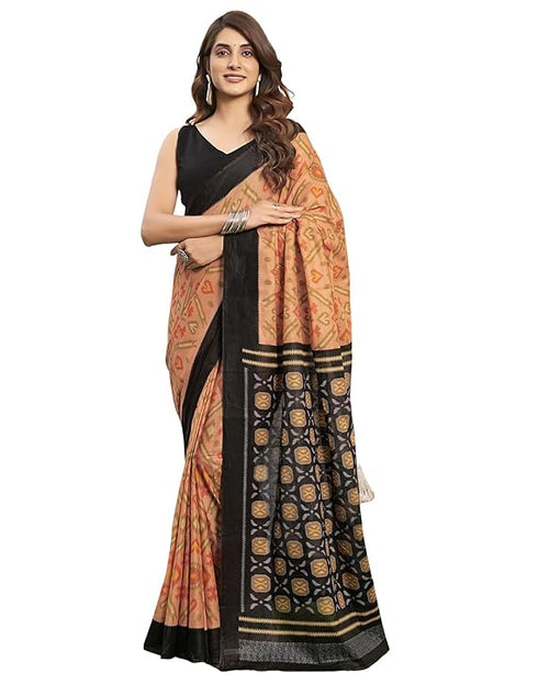 Siril Women'S Printed Pure Cotton Saree With Unstitched Blouse Piece